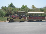 Ein Zug an der Strasse vor dem Agapi Beach Hotel in Ammoudara (GR).